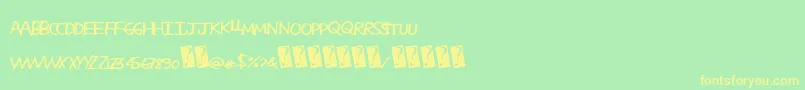 Sodacrack-Schriftart – Gelbe Schriften auf grünem Hintergrund