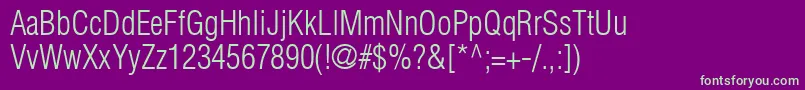 ContextLightCondensedSsiLightCondensed Font – Green Fonts on Purple Background