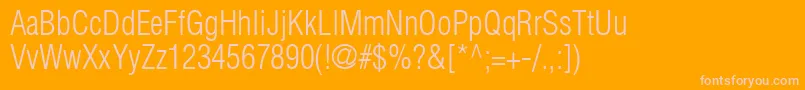 ContextLightCondensedSsiLightCondensed Font – Pink Fonts on Orange Background
