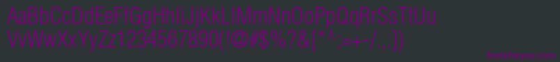 フォントContextLightCondensedSsiLightCondensed – 黒い背景に紫のフォント