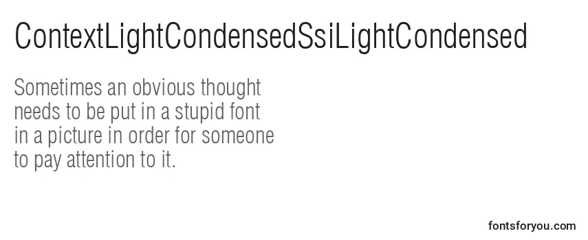 ContextLightCondensedSsiLightCondensed -fontin tarkastelu
