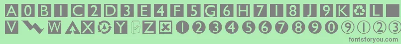 フォントOmahadin – 緑の背景に灰色の文字