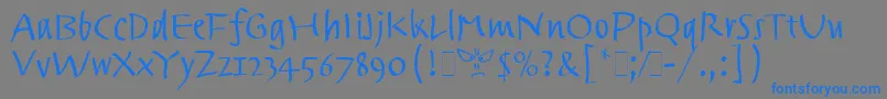 Czcionka TrackpadLetPlain.1.0 – niebieskie czcionki na szarym tle
