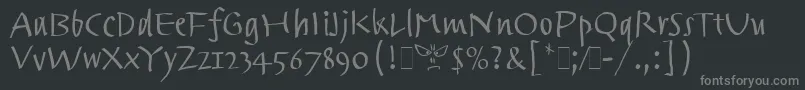 TrackpadLetPlain.1.0 Font – Gray Fonts on Black Background