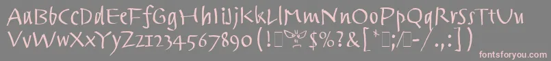 TrackpadLetPlain.1.0-fontti – vaaleanpunaiset fontit harmaalla taustalla