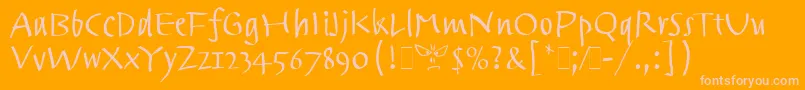 TrackpadLetPlain.1.0-Schriftart – Rosa Schriften auf orangefarbenem Hintergrund