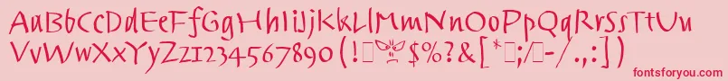 TrackpadLetPlain.1.0 Font – Red Fonts on Pink Background