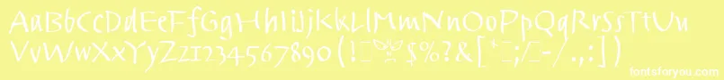 TrackpadLetPlain.1.0 Font – White Fonts on Yellow Background