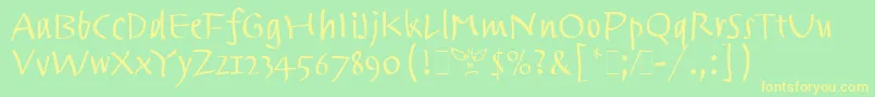 フォントTrackpadLetPlain.1.0 – 黄色の文字が緑の背景にあります