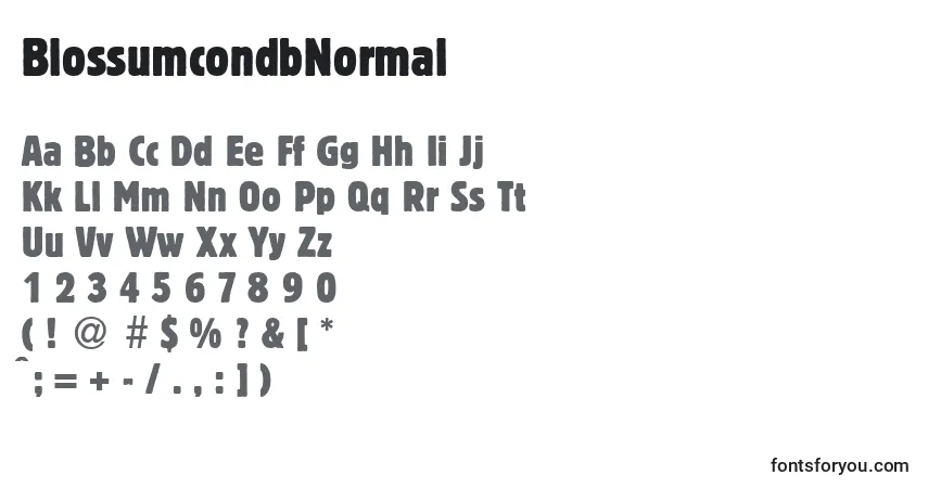 A fonte BlossumcondbNormal – alfabeto, números, caracteres especiais