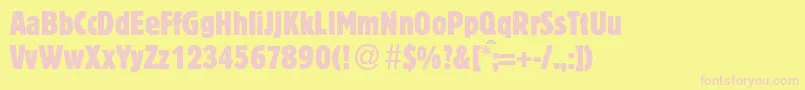 BlossumcondbNormal Font – Pink Fonts on Yellow Background