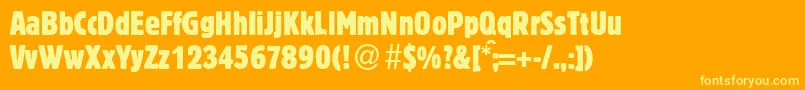 BlossumcondbNormal-Schriftart – Gelbe Schriften auf orangefarbenem Hintergrund