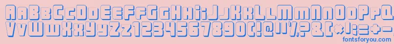 UrbanConstructedShadow Font – Blue Fonts on Pink Background