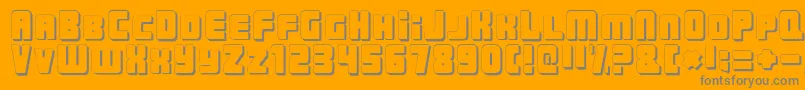 UrbanConstructedShadow-Schriftart – Graue Schriften auf orangefarbenem Hintergrund