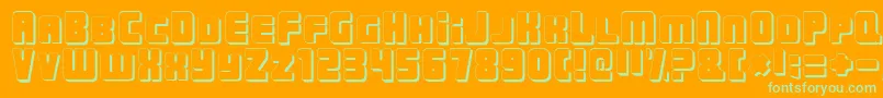 UrbanConstructedShadow Font – Green Fonts on Orange Background