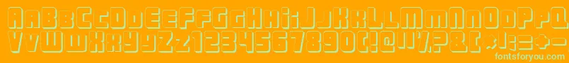 UrbanConstructedShadow-Schriftart – Grüne Schriften auf orangefarbenem Hintergrund