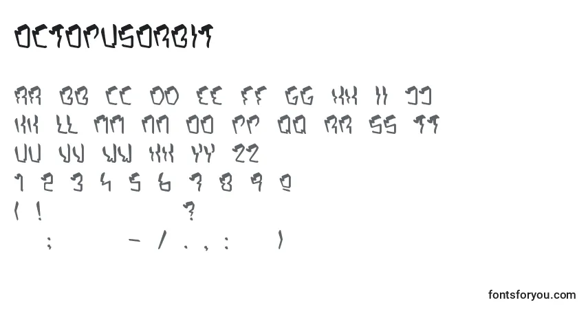 Schriftart Octopusorbit – Alphabet, Zahlen, spezielle Symbole