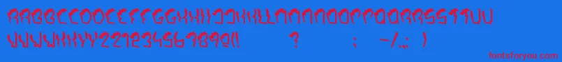 フォントOctopusorbit – 赤い文字の青い背景