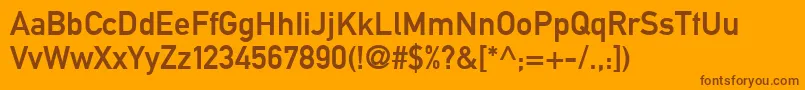Din1451altG Font – Brown Fonts on Orange Background