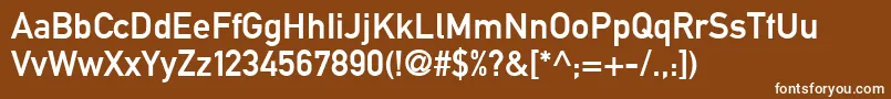フォントDin1451altG – 茶色の背景に白い文字