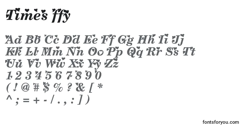 A fonte Times ffy – alfabeto, números, caracteres especiais