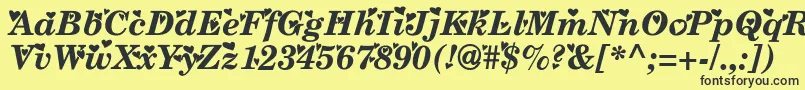 Times ffy Font – Black Fonts on Yellow Background