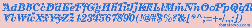 Times ffy Font – Blue Fonts on Pink Background