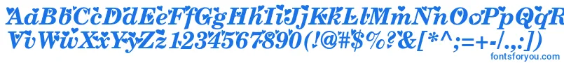 フォントTimes ffy – 白い背景に青い文字