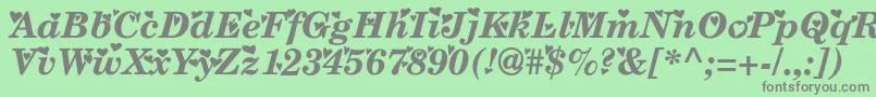 フォントTimes ffy – 緑の背景に灰色の文字