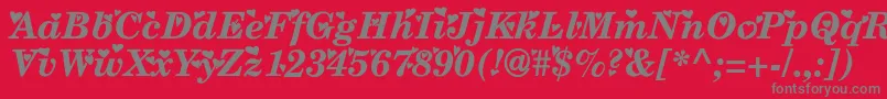 フォントTimes ffy – 赤い背景に灰色の文字