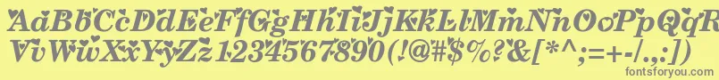 フォントTimes ffy – 黄色の背景に灰色の文字