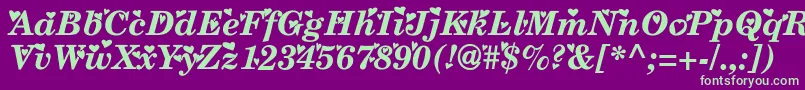 Times ffy Font – Green Fonts on Purple Background