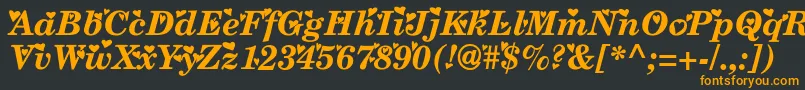 フォントTimes ffy – 黒い背景にオレンジの文字