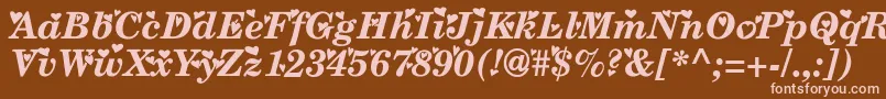 Times ffy Font – Pink Fonts on Brown Background