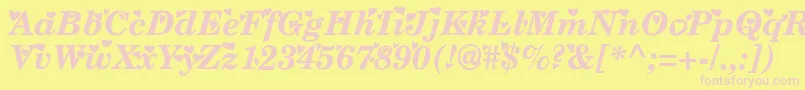 Times ffy Font – Pink Fonts on Yellow Background