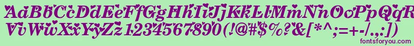 Times ffy Font – Purple Fonts on Green Background