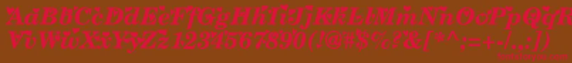 フォントTimes ffy – 赤い文字が茶色の背景にあります。