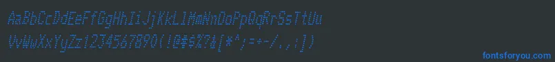 Czcionka TelidoninkcdItalic – niebieskie czcionki na czarnym tle