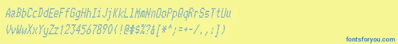Weitere Informationen zur TelidoninkcdItalic-Schriftart TelidoninkcdItalic-Schriftart – Blaue Schriften auf gelbem Hintergrund