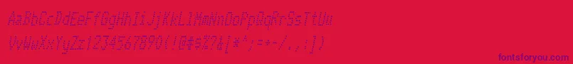TelidoninkcdItalic-Schriftart – Violette Schriften auf rotem Hintergrund