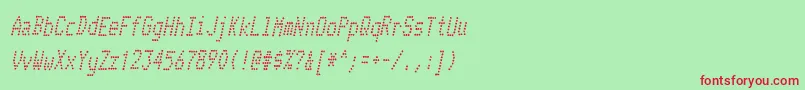 TelidoninkcdItalic Font – Red Fonts on Green Background