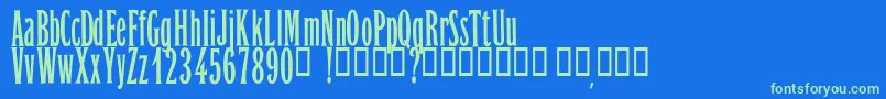 OrientExpressPersonalUseOnly Font – Green Fonts on Blue Background