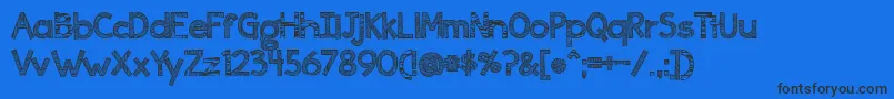 Ingrained Font – Black Fonts on Blue Background
