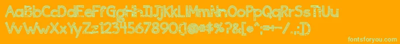 Ingrained Font – Green Fonts on Orange Background