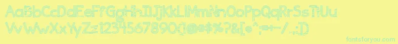 Ingrained Font – Green Fonts on Yellow Background