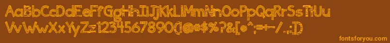 Ingrained Font – Orange Fonts on Brown Background