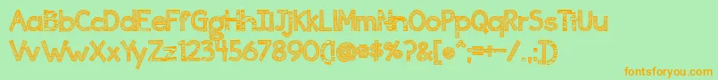 Ingrained Font – Orange Fonts on Green Background