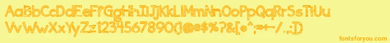 Ingrained Font – Orange Fonts on Yellow Background