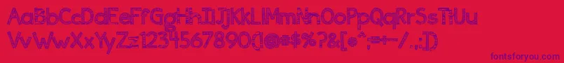Ingrained Font – Purple Fonts on Red Background