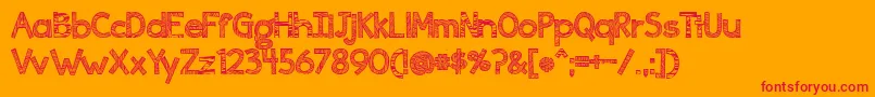Ingrained Font – Red Fonts on Orange Background